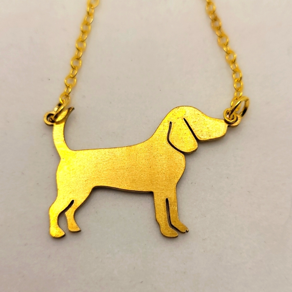 Dog necklace, Lab, Labrador Retriever, gold